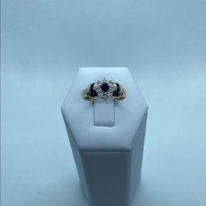 10k blue sapphires and diamonds ring